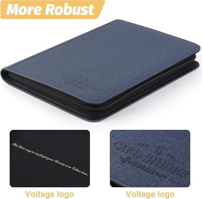 Trading Card Binder, Card Collection Binder with 540 Side Loading Pockets, 9 Pocket Album Folder for TGC,MTG, Baseball Cards, Yugioh (Blue)