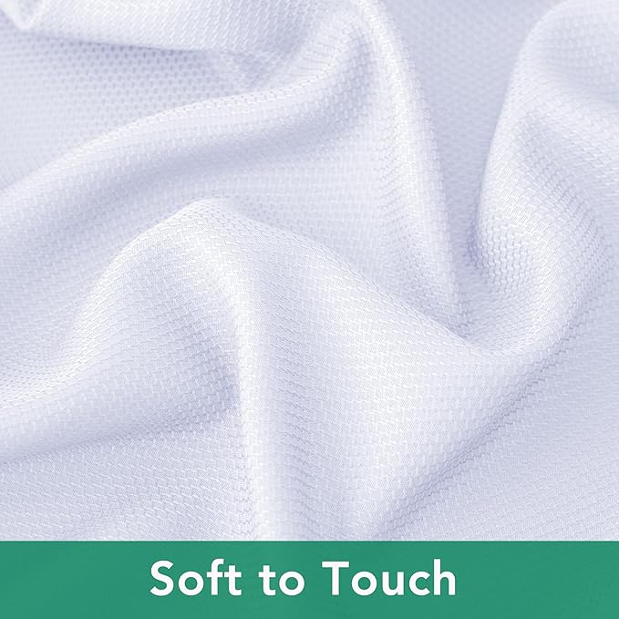 Biscaynebay Textured Fabric Round Tablecloths 90", White Water Resistant Table Cloths Circle Folding Table Covers Linen for Dining, Kitchen, Wedding and Parties etc.