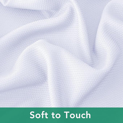 Biscaynebay Textured Fabric Round Tablecloths 90", White Water Resistant Table Cloths Circle Folding Table Covers Linen for Dining, Kitchen, Wedding and Parties etc.