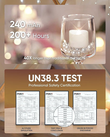 Homemory Cool White Flameless LED Tea Lights Candles, 200+Hour Battery Operated Fake Electric Votive TeaLights for Christmas, DIY Mood Lighting, Party, Holiday, Funeral, Home Decor, 24-Pack