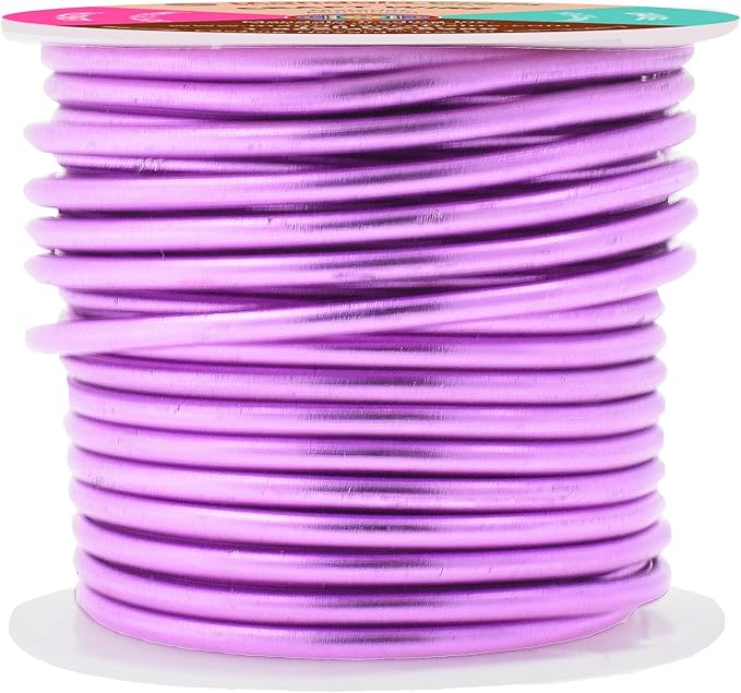 Mandala Crafts 10 Gauge Anodized Aluminum Craft Wire for Jewelry Making - 32 FT Colored Flexible Violet Wire - Bendable for Bonsai Armature Crafting Sculpting