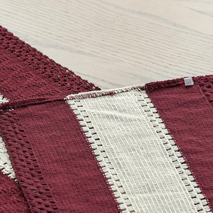 Artoid Mode Red Farmhouse Rustic Table Runner, Seasonal Hollow Kitchen Dining Table Decoration for Home Party Decor 12x90 Inch