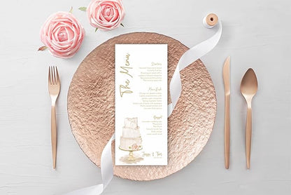 Personalized Printed Wedding Menu, Set of 25 Wedding Menu, Modern Wedding Menu, Simple Menu, Wedding Menu Cards, Dinner Menu Card, Birthday, Shower, Quinceanera, Party, Made in USA