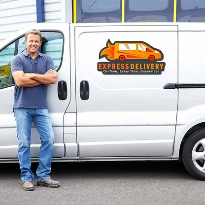 Custom Die Cut Car Magnet, Personalized Sign with Logo for Car Van Truck, Advertise Your Business Vehicle Magnetic, Full Color Professional Print, Crafted in The USA