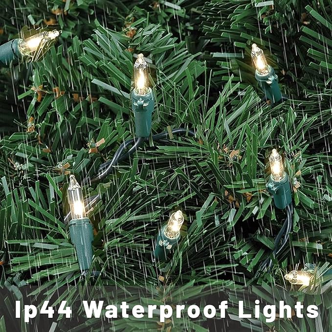 Christmas Lights for Tree 60Ft 300 Count Mini Lights Green Wire Christmas Tree Lights Waterproof Incandescent Bulb for Indoor Outdoor Xmas Holiday Wedding Home Party Decorations Clear 3pack