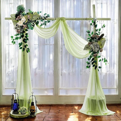 MDS Halloween Chiffon Draping Fabric - 2 Panel, 30" Wide x 75ft Long - Sheer Spooky Arbor & Canopy Drapery for Haunted House Backdrops, Party Ceilings, DIY Costumes & Themed Events - Sage Green