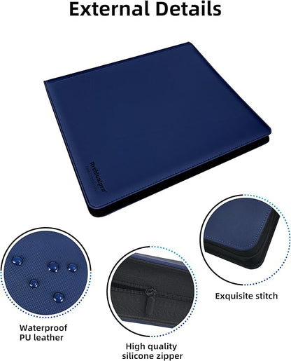 20 Pockets Premium Card Binder 1024 Cards Trading Card Binders Side Load Card Storage Display Album(20 Pocket 1280 Card Slot,Blue)
