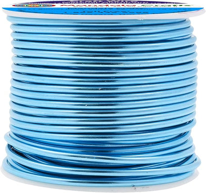 Mandala Crafts 12 Gauge Anodized Aluminum Craft Wire for Jewelry Making - 60 FT Colored Flexible Vivid Sky Blue Wire - Bendable for Bonsai Armature Crafting Sculpting