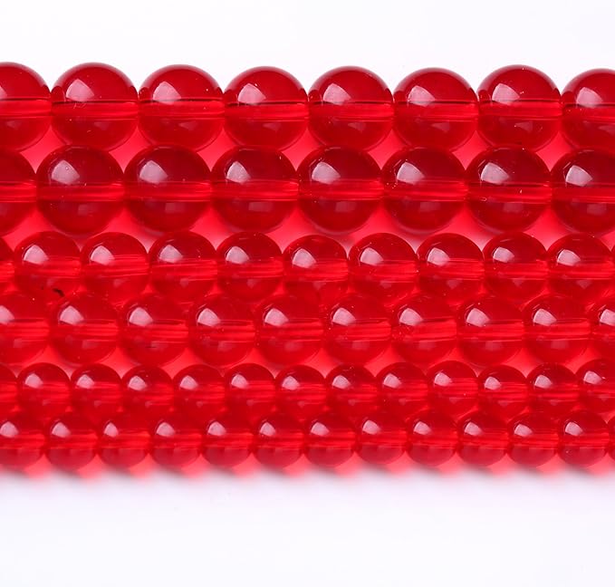 Red Glass Stone Beads Gemstone Round Crystal Energy Jade Beads Stone Beads for Jewelry Making DIY Bracelet Necklace Jewelry Making 1 Strand 15.5inch 31PCS 12MM