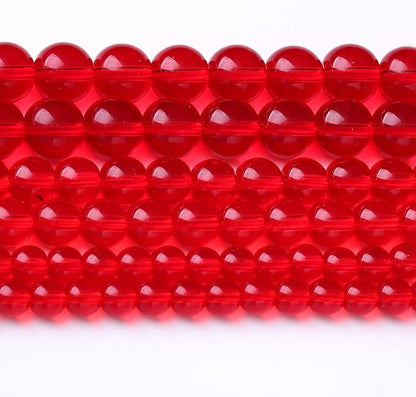 Red Glass Stone Beads Gemstone Round Crystal Energy Jade Beads Stone Beads for Jewelry Making DIY Bracelet Necklace Jewelry Making 1 Strand 15.5inch 45PCS 8MM