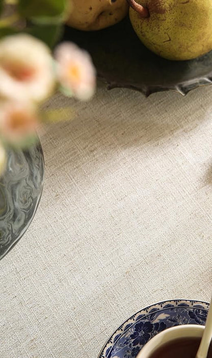 patdrea Designer Vintage Small Blue Rectangle Table Cloth,Linen Leaves Pattern Floral Tablecloth,Farmhouse Fall Table Cover for Kitchen Dining Christmas,Tea Party,Thanksgiving,55"x71"-Ivar B