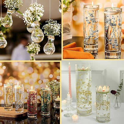100 PCS Artificial Floating Beads for Centerpieces Vases, White 8+3mm String Beads for Wedding Party Faux Pearl String for Decorating, String Pearls for Crafts Vase Filler