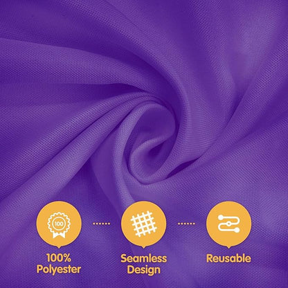 BRILLMAX 8 Pack Purple Round Tablecloths 90 Inch - Circle Bulk Linen Polyester Fabric Washable Table Cloth Cover for Wedding Reception Banquet Birthday Party Buffet Restaurant