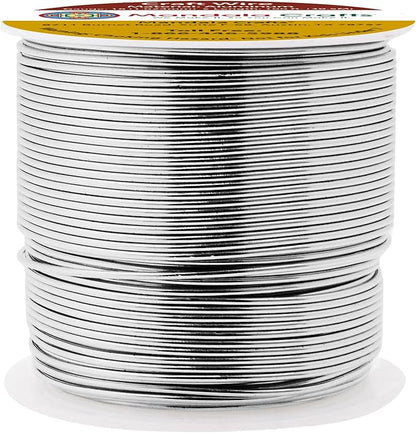 Mandala Crafts 18 Gauge Anodized Aluminum Craft Wire for Jewelry Making - 100 FT Colored Flexible Gray Wire - Bendable for Bonsai Armature Crafting Sculpting