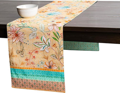 Maison d' Hermine Table Runner 100% Cotton Double Layer Table Runners 72 inches Long Decorative for Home Kitchen Dining Party Wedding Bridal Shower Spring Summer (Luxury Loft – Peach, 14.50" x 72")
