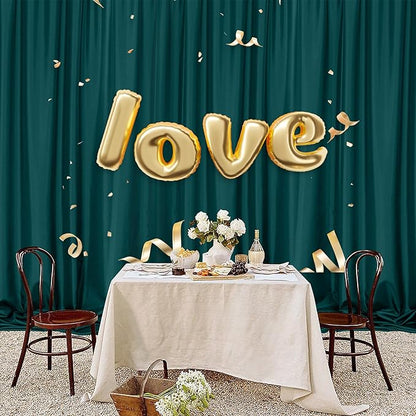MEETSKY 10ft x 10ft Hunter Green Backdrop Curtains for Parties Wedding Curtain Rod Pocket Dark Green Photo Backdrop Sliding Drapes Backdrop Curtains for Photography, 5ft x 10ft, 2 Panels