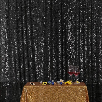 Eternal Beauty Black Sequin Backdrop, 10x10 Ft Glitter Background Curtains for Shimmer Photography Party Wedding Birthday Back Drop Decor