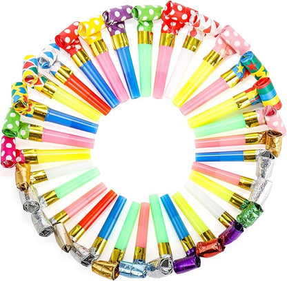 Hedume 200 Pieces Party Blower, Noisemakers Blowouts Whistles, Colorful Birthday Noisemakers, Party Horns Party Whistles New Years Party Noisemakers, Blowouts Noisemakers Funny Party Blowouts Blowers