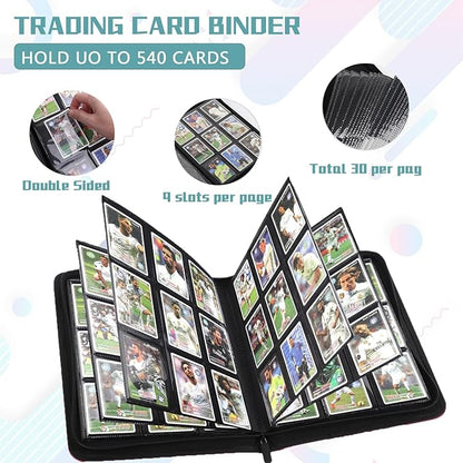 9 Pocket Card Binder,540 Pocket Trading Card Binders,Loading Pocket Collectible Card Album for MTG, TCG, Sport Card, Game Cards Green