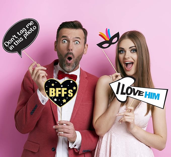 10th Birthday Photo Booth Party Props - 40 Pieces - Funny 10th Birthday Party Supplies, Decorations and Favors