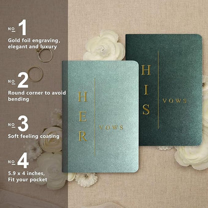 Vow Books His and Hers Wedding Vow Books Bride and Groom Vow Books Wedding Essentials Wedding Accessories(TR-HH-Sage)