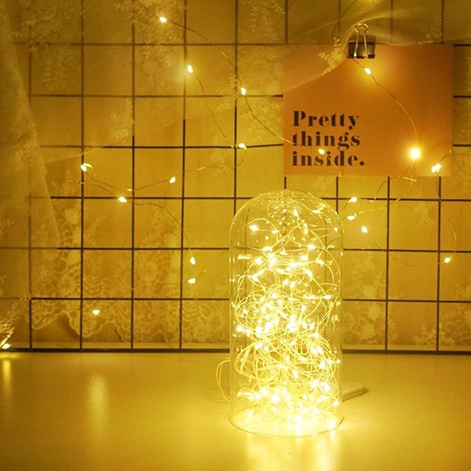 15 Pack Fairy Lights Battery Operated, 6.6ft 20 LED Mason Jar Lights Silver Wire Waterproof Firefly Mini Led String Lights for Table Party Wedding Centerpiece DIY Crafts Christmas Decor