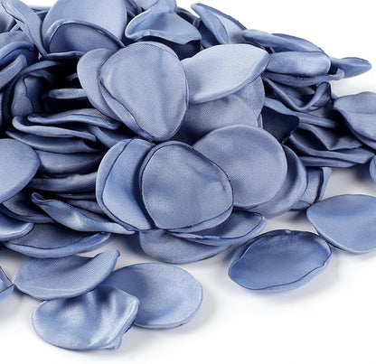 300pcs Dusty Blue Faux Silk Rose Petals - Ideal for Wedding Flower Girl Basket, Aisle Scatter, Dinner Table, Party Decor, and Valentine's Day Romance.