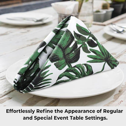 Urban Villa Cloth Napkins Tropical Print 100% Cotton Absorbent Dinner Napkins (Set of 12) Oversized 20x20 Inches Soft Durable Reusable Washable Ideal for Everyday Use Wedding Parties Premium Quality