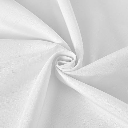 Fitable Faux Linen White Tablecloths 60 x 84 Inch - 2 Pack Textured Table Clothes for Rectangle Tables, Wrinkle-Proof Faux Burlap Table Covers for Dining, Farmhouse, Outdoor Picnic, Camping