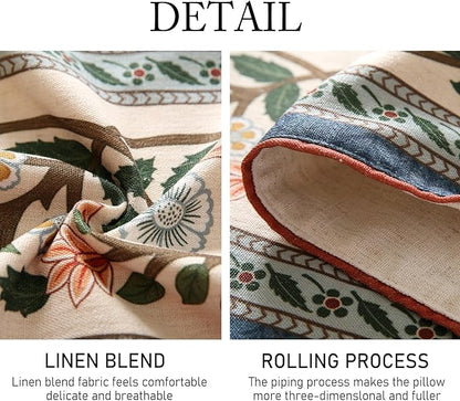 ISAENNE Designer Vintage Elegant Linen Table Runner 102 Inches Long,Colorful Flower Pattern Soft Table Runners for Dining Tables,Thanksgiving,Kitchen Tables,Christmas,12"*102"-Naples C