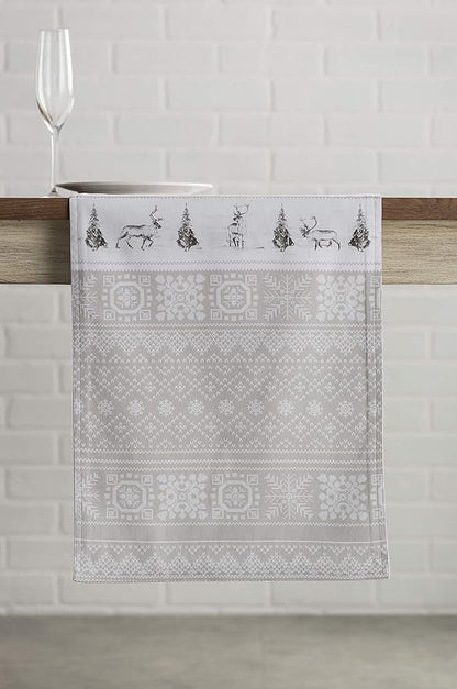 Maison d' Hermine Table Runner 100% Cotton Single Layer Table Runners 90 inches Long Decorative for Home Kitchen Dining Party Baby Shower Wedding Bridal Shower (Cozy Christmas, 14.50" x 90")