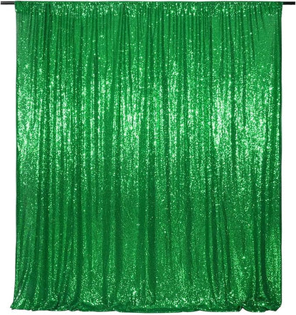 Eternal Beauty Green Sequin Backdrop, 20x10 Ft Glitter Background Curtains for Christmas Shimmer Photography Party Wedding Birthday Back Drop Decor