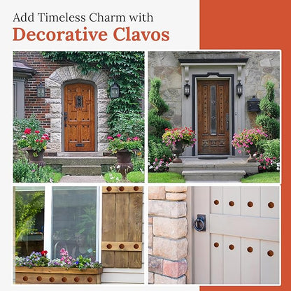 50 Pack 2" Round Head Iron Clavos Decorative Nails – Rusted – Handmade Rustic Round Fasteners for Farmhouse Shutters, Faux Wood Beams, Barn Doors, Shutters, Gates – Ornamental Wood Accent