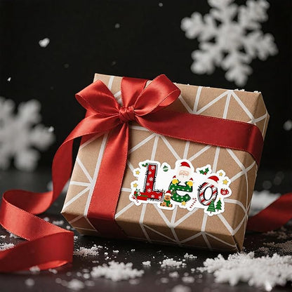 Personalized Christmas Stickers, Custom Name Waterproof Christmas Gift Tags for Gift Box Holiday Decorations, Stockings, Party Favors (Name)