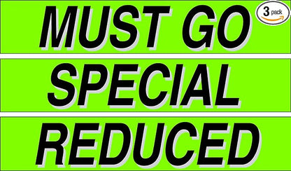 Ez-line Vinyl Windshield Stickers 3 Dozen 15 Inch Chartreuse Slogan Dealership Pro Pack for Car Lots (EZ115-Pack6)