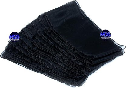MDS Pack of 75 PCS Organza Chair Sashes Wider Dining Chair Bows Ribbon Tie Back for Wedding Party Birthday Bridal Shower Reception Event Banquet Home Chair Cover Decoration - Black