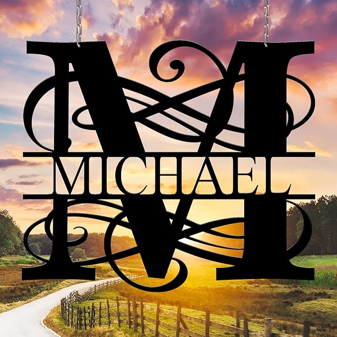 Custom Signs Outdoor Metal, Personalized Name Sign, Family Last Name Sign Home Decor, Initial Monogram Wall Metal Art, Customized Christmas Wedding Housewarming Gifts