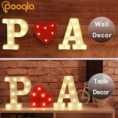 Pooqla LED Marquee Letter Lights Sign, Light Up Alphabet Letter for Home Party Wedding Decoration L