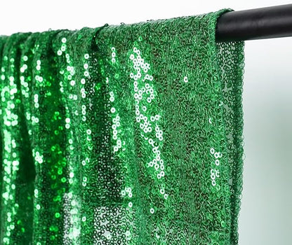 Eternal Beauty Green Sequin Backdrop, 20x10 Ft Glitter Background Curtains for Christmas Shimmer Photography Party Wedding Birthday Back Drop Decor