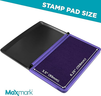 MaxMark Large Premium Purple Ink Stamp Pad - 3.5" x 6.25" - Quality Felt Pad