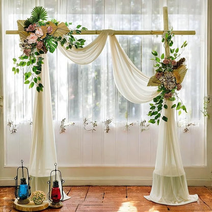 MDS Halloween Chiffon Draping Fabric - 2 Panel, 30" Wide x 40ft Long - Sheer Spooky Arbor & Canopy Drapery for Haunted House Backdrops, Party Ceilings, DIY Costumes & Themed Events - Champagne Gold