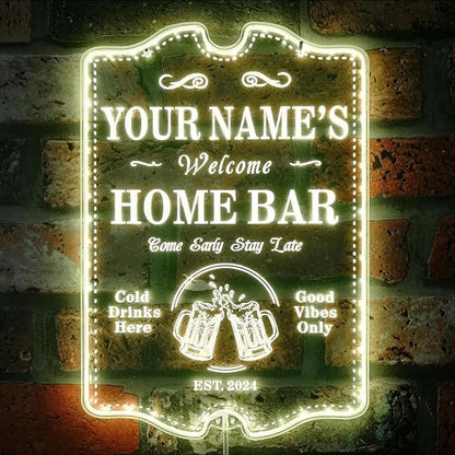 ADVPRO Personalized Your Name Home Bar RGB Dynamic Glam LED Sign - Cut-to-Edge Shape - Smart 3D Decoration - Multicolor Signage st06s32-fnd-p11c-tm-c