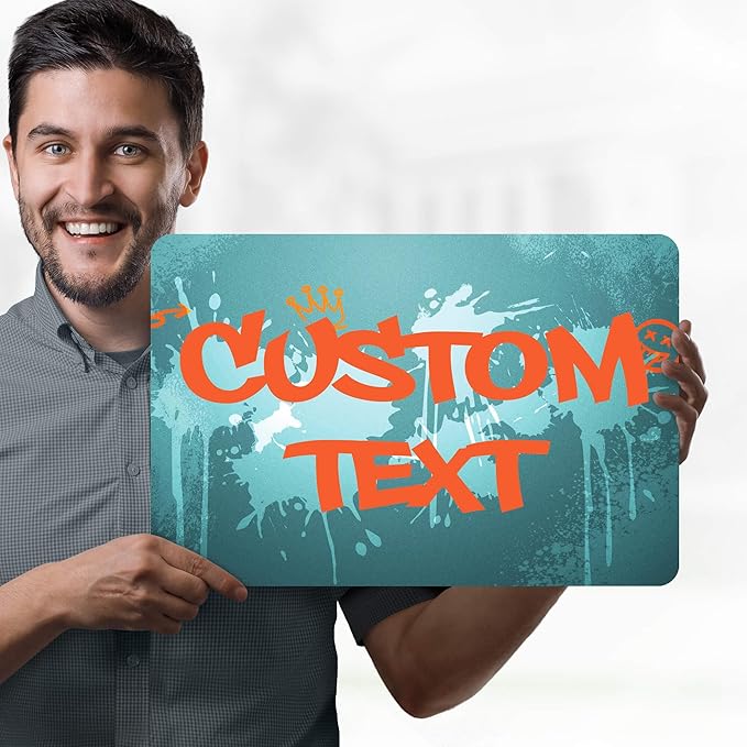 Custom Sign, Custom Street Sign, 11 Font Colors, 13 Font Styles, 4 Hole Options, 22 Sizes, 12x18 Inches, Rust Free DiBound, Fade Resistant, Made in USA by My Sign Center (Graffiti)