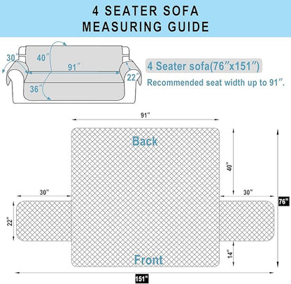 Reversible 4 Seater Sofa Cover 91 Inch Large Couch Cover Furniture Protector(Sofa XX-Large,Chocolate/Beige)