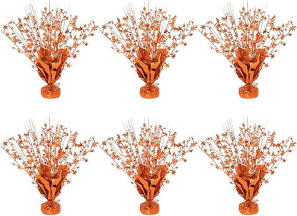 6 Pack Star Table Centerpieces for Party, Birthday Table Decorations for Kids Adults, Party Centerpieces for Tables for Wedding Baby Shower Graduation Holiday Event (Orange)