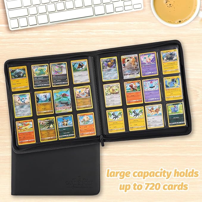 Trading Card Binder, Card Collection Binder Album Folder with 720 Side Loading Pockets, 12 Pocket Trading Card Album Folder for TGC,MTG, Baseball Cards, Yugioh