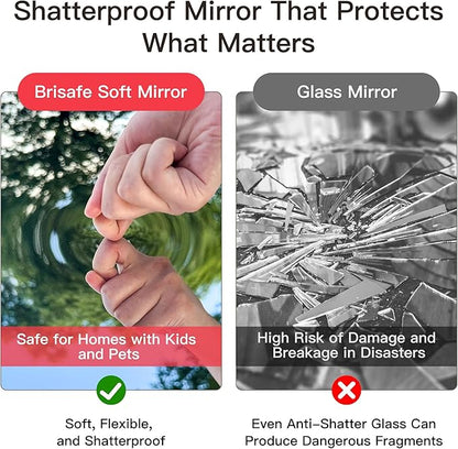 brisafe 2PCS 79" X 40" Gym Mirror - Full Length Wall Mirror for Gyms, Dance Studios, Home and Yoga - Easy Installation, Ultra Light Shatterproof Nano Miorror Reduces 60% Commercial Insurance Costs