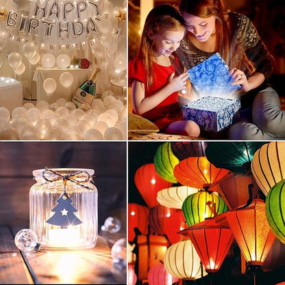 Aogist 100pcs Balloon Lights,Long Standby Time Waterproof Twinkle Mini Light,Battery Powered,Round LED Ball Lamp for Balloon Paper Lantern Party Wedding Christmas Halloween Decorative,Multicolor-Flash