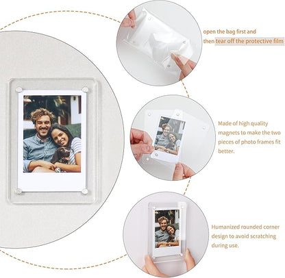 4x6 Acrylic Magnetic Picture Frames Refrigerator, Clear Magnetic Fridge Photo Frame Compatible with Polaroid Camera Photos for Home/Kitchen Refrigerator/Locker/Cabinets/Wall, 6 Pack