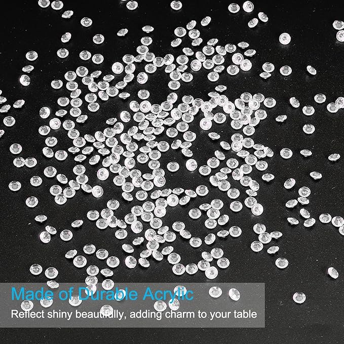 PATIKIL 10000 Pcs Wedding Table Scatter Confetti Crystals 4.5mm Acrylic Diamonds Vase Fillers Gems for Table Centerpiece Decorations Party Vase Beads, White